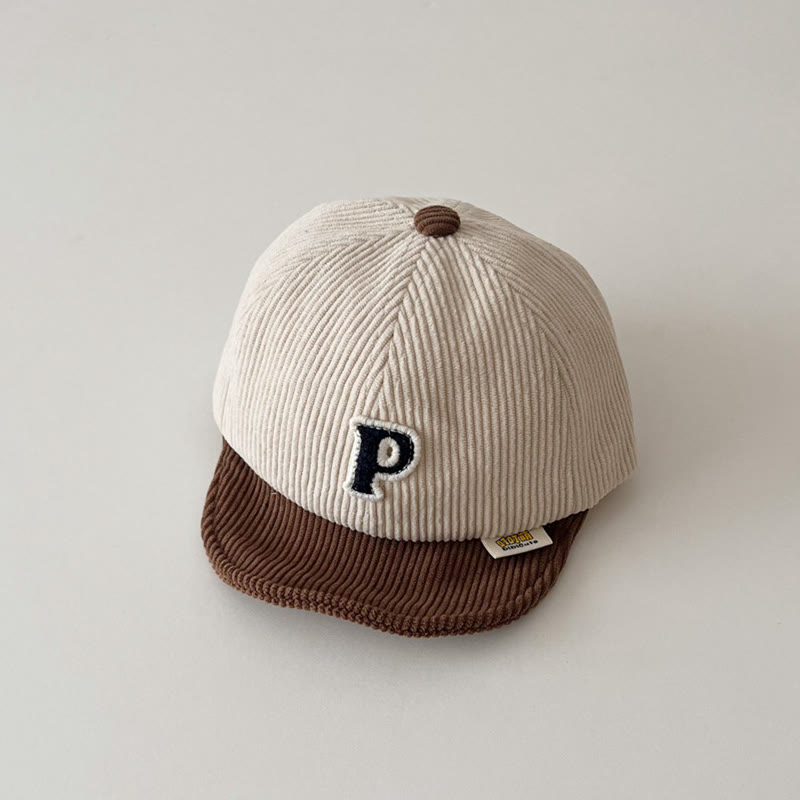 P Baby Bear Letter Sun Peaked Cap