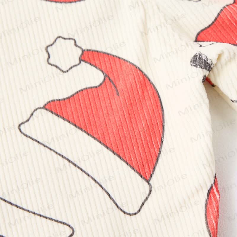 Baby Toddler Christmas Santa Hat Corduroy Overalls