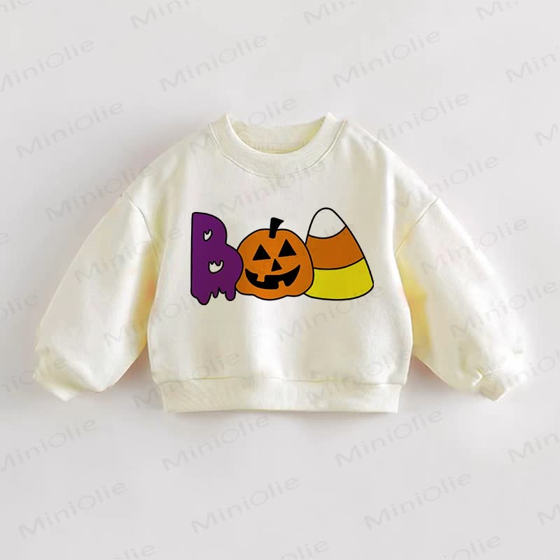 Baby Toddler Halloween Pumpkin Letter Sweatshirt