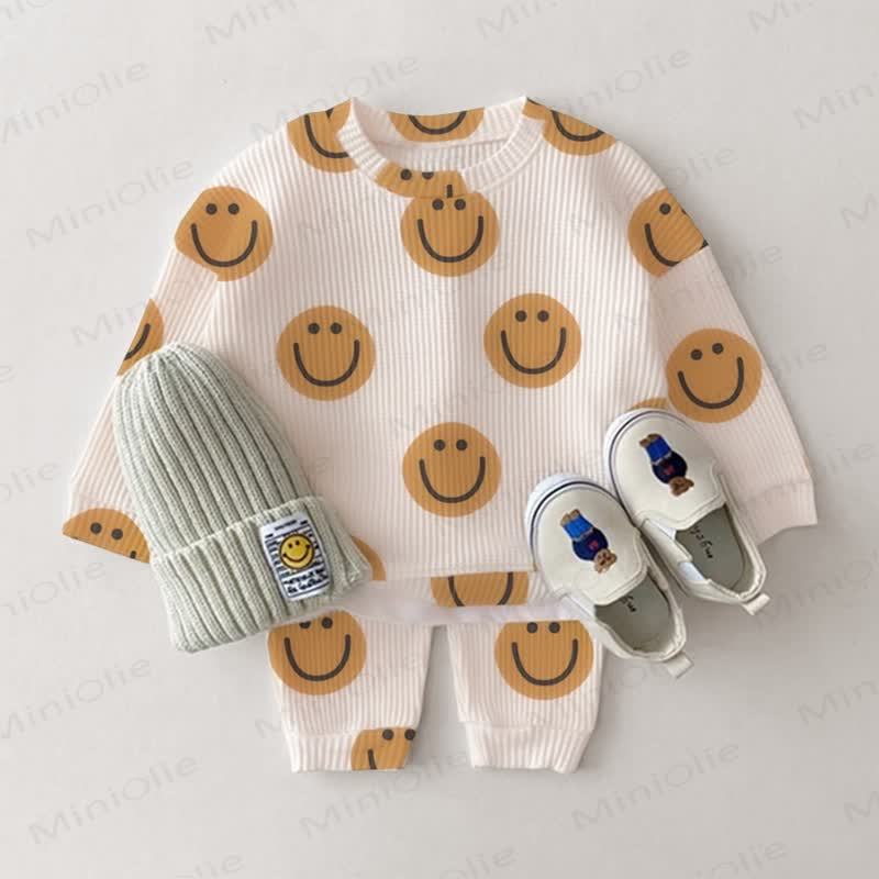 Baby Toddler Smiley Face Waffle 2-piece Set