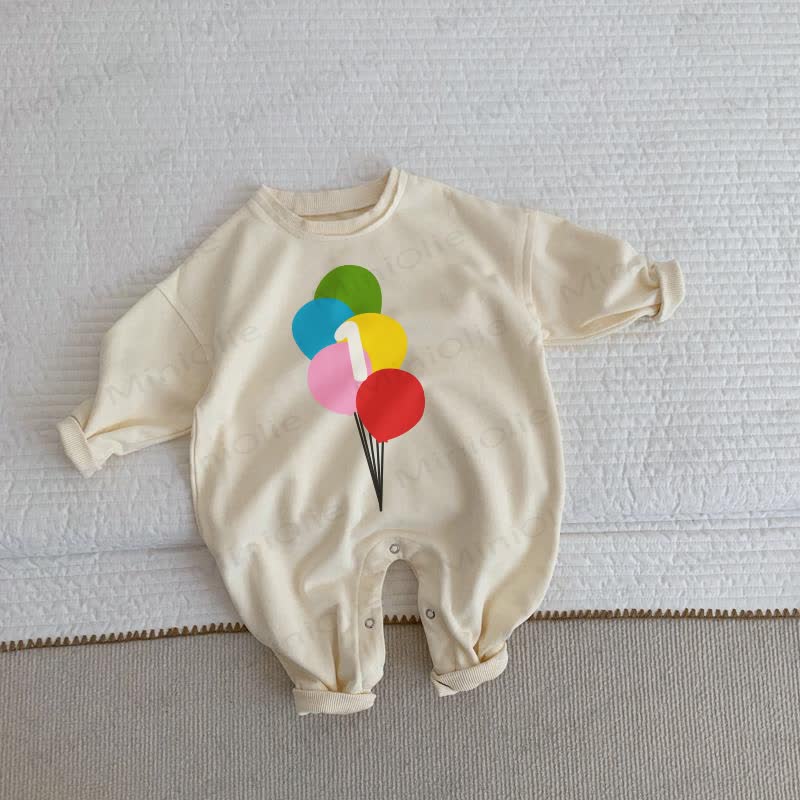 Baby Colorful Balloon Beige Bodysuit