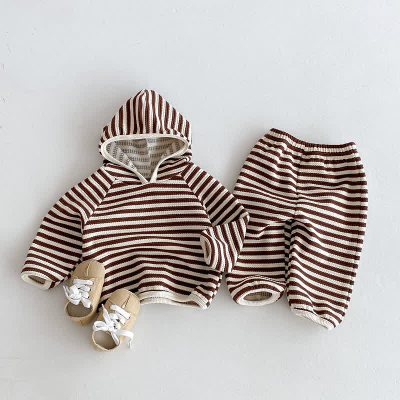 Baby 2-Piece Hooded Striped Sweatsuit Set