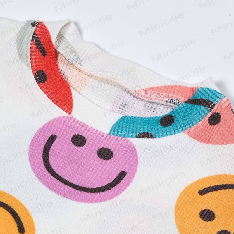 Baby Waffle Colorful Smiley Face 2-piece Set