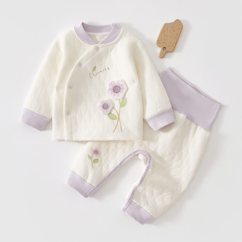 CHARMING Baby 2-Piece Flower Quilted Set