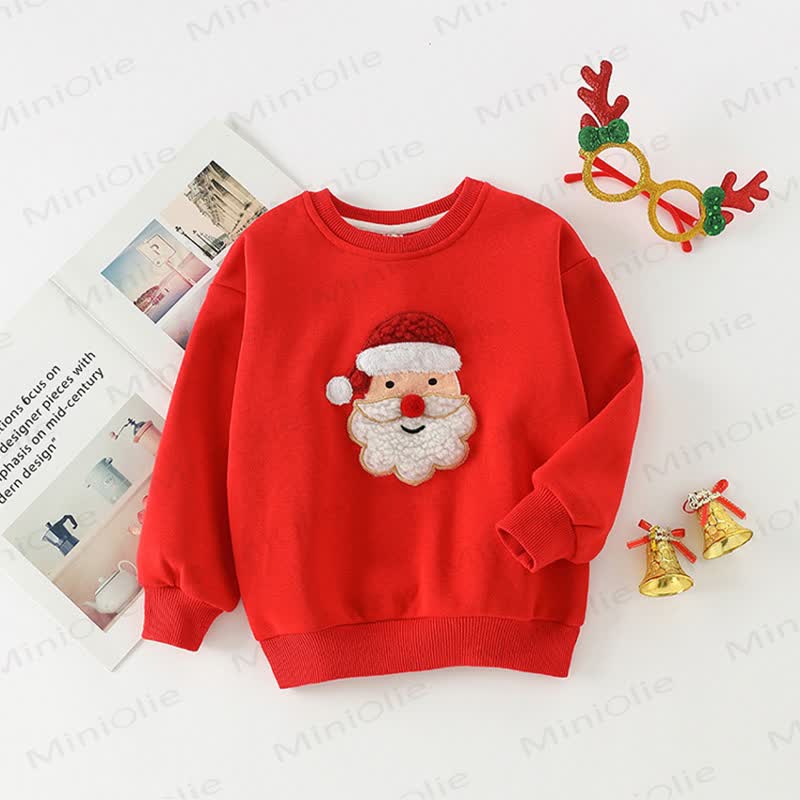 Family Matching Santa Claus Fleece Lined Sweatshirt