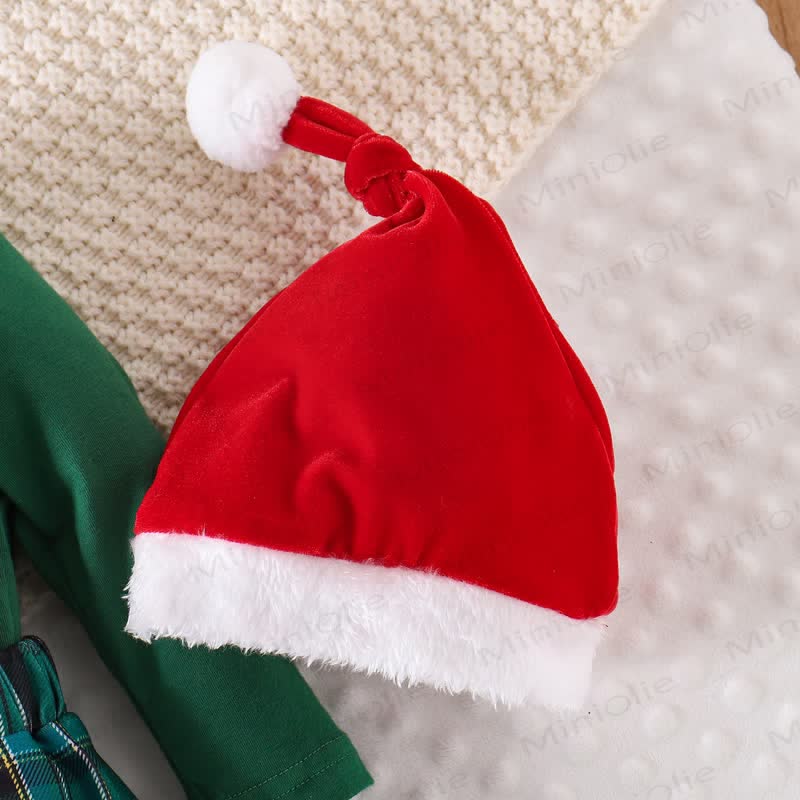 MY 1ST CHRISTMAS Baby Plaid 2-Piece Set with Hat