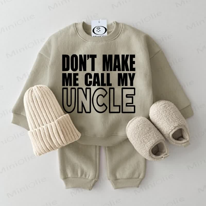 DON'T MAKE ME CALL MY UNCLE Baby 2-piece Grey Green Set