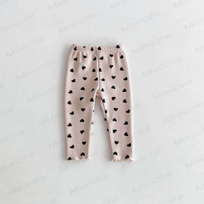 Baby Toddler Girl Heart Fleece Lined Leggings