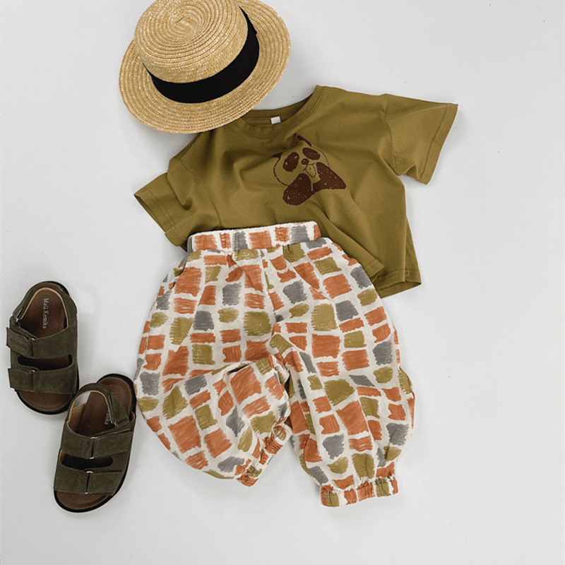 Toddler Loose Retro Pattern Design Pants