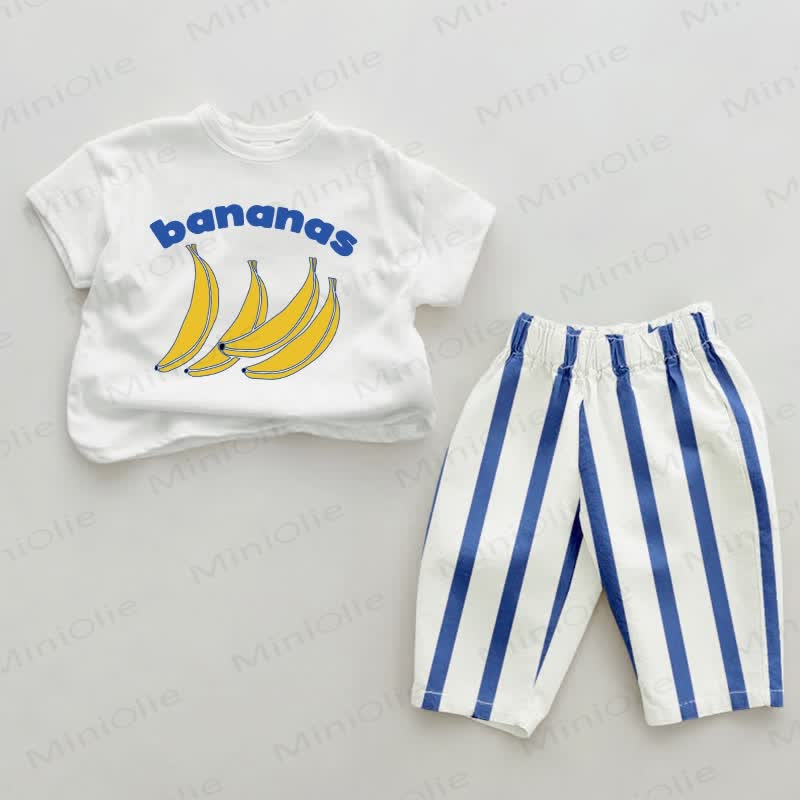 BANANAS Baby Blue Vertical Striped 2-piece Set