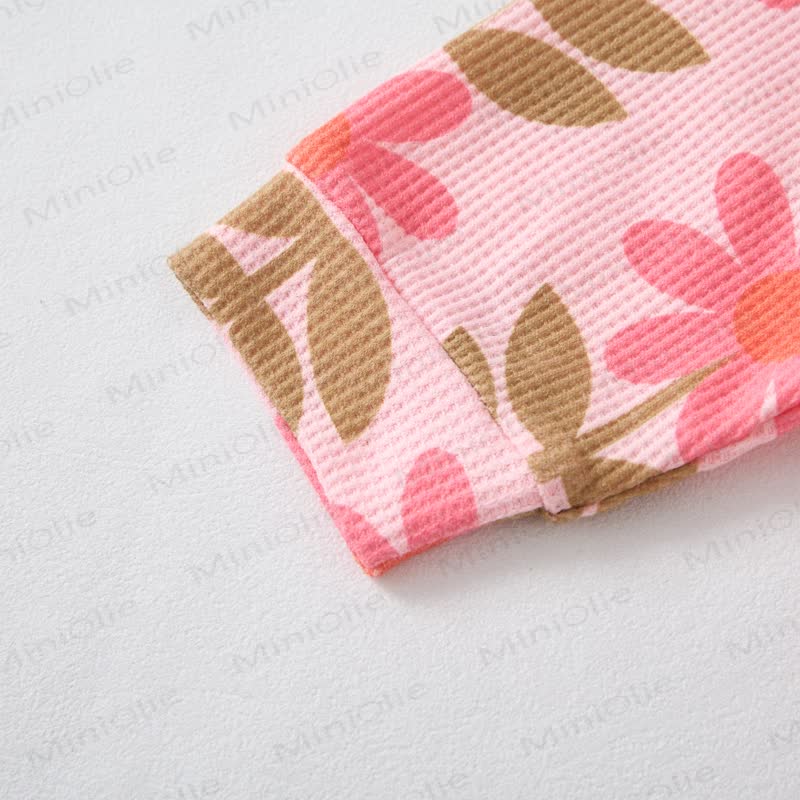 Baby Toddler Pink Sunflower Waffle 2-piece Set