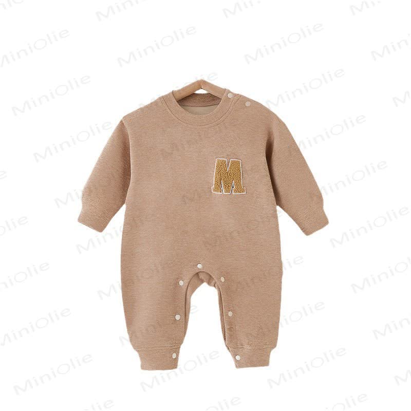 Letter M Baby Fleece Lined Romper