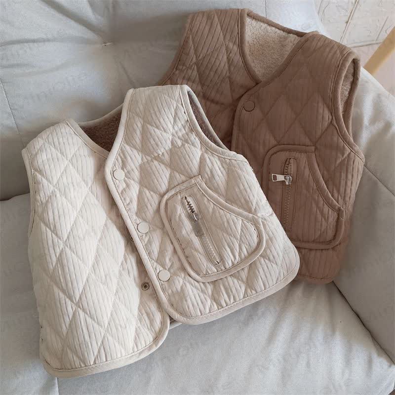 Baby Toddler Solid Color Fleece Vest Jacket