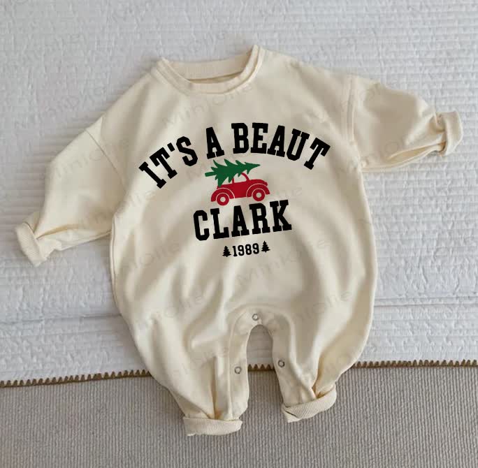 IT'S A BEAUT CLARK 1989 Baby Beige Romper