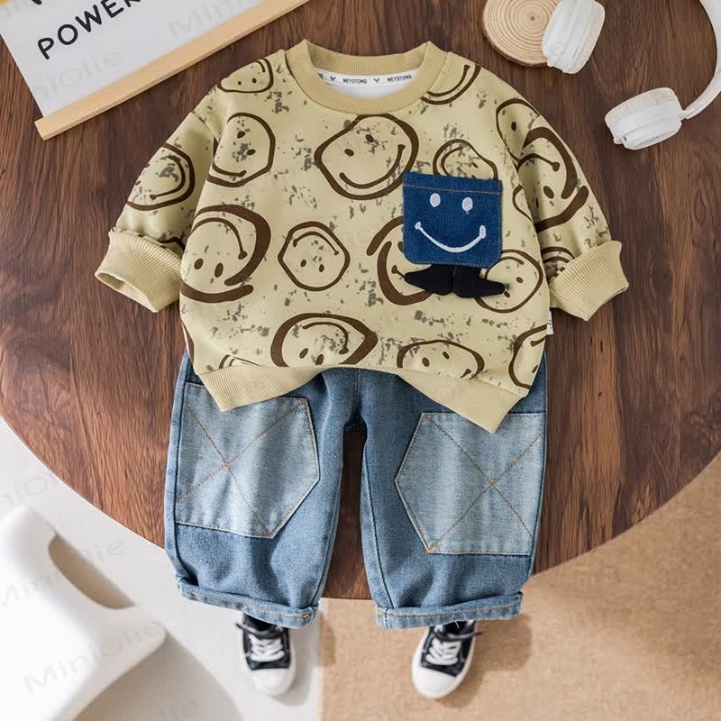 Baby Boy 2-Piece Denim Smile Set