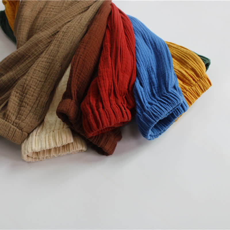 Toddler Retro Solid Color Linen Pants