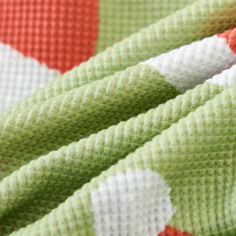 Baby Santa Hat Grey Green Waffle 2-piece Set