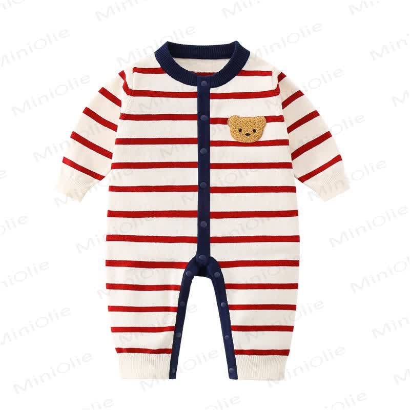 Baby Cute Bear Striped Romper