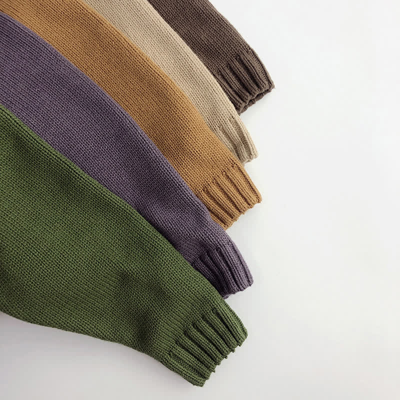 Toddler Solid Color Loose Relax Sweater