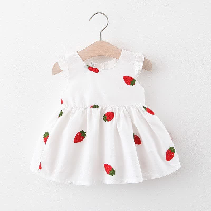 Baby Cherry Ruffle Sleeves Summer Dress