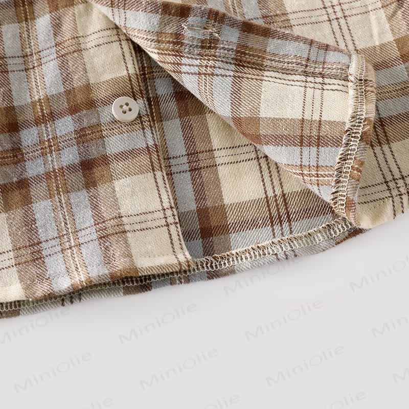 Baby Toddler Boy Bear Plaid Hooded Jacket