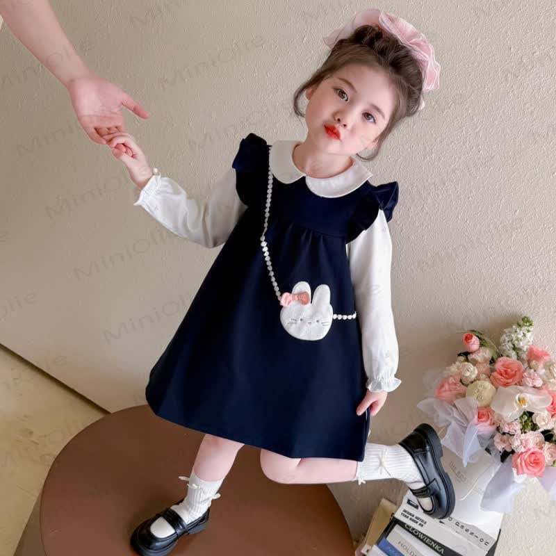 Baby Toddler Girl Bunny Baby Collar Dress