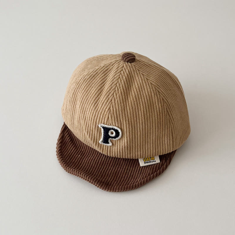 P Baby Bear Letter Sun Peaked Cap