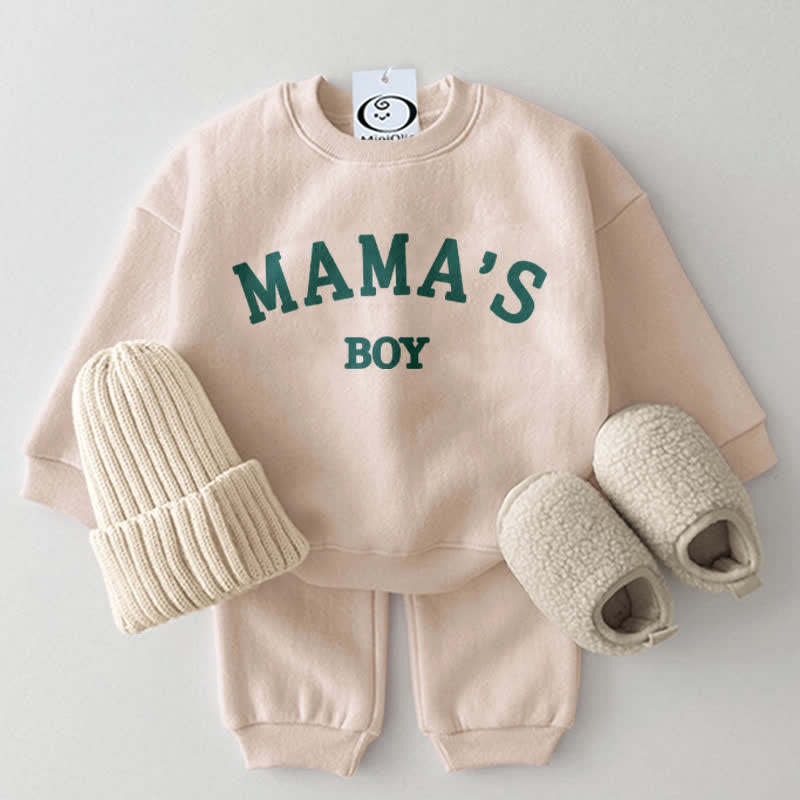 MAMA'S BOY Baby 2-Piece Beige Set