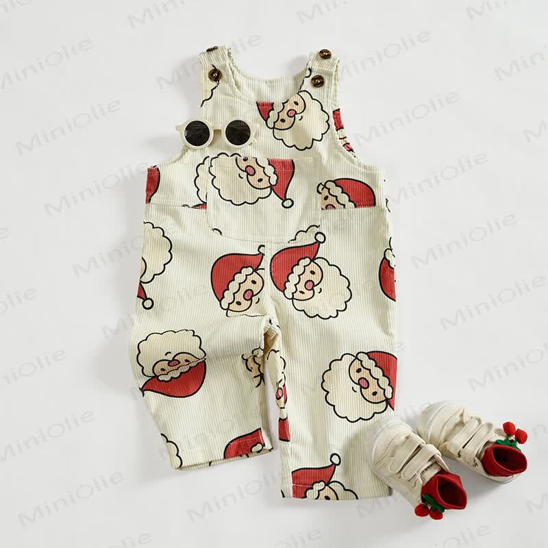 Baby Toddler Santa Corduroy Apricot Overalls