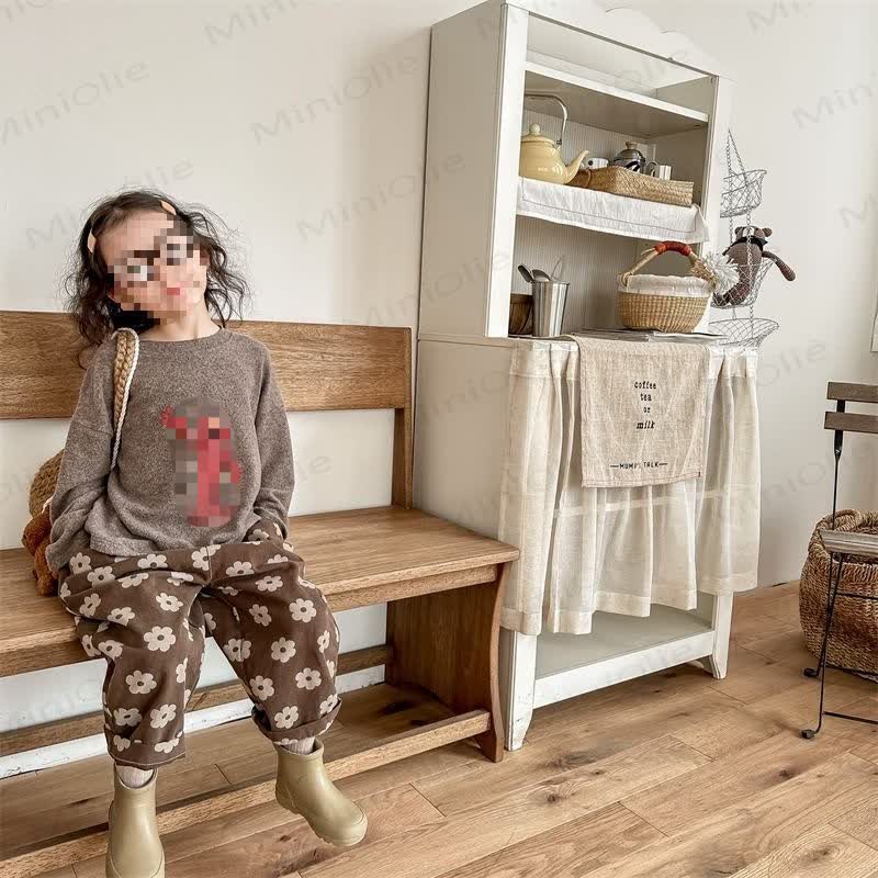 Baby Toddler Girl Flower Coffee Pants