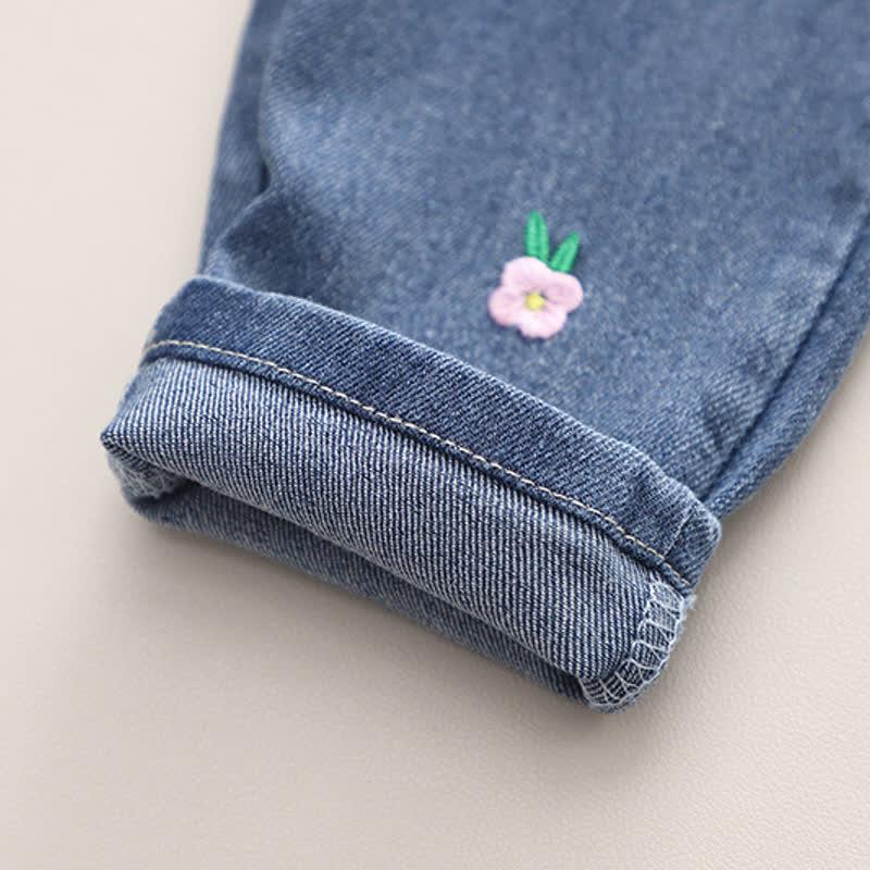Toddler 2-Piece Lovely Flower Denim Set