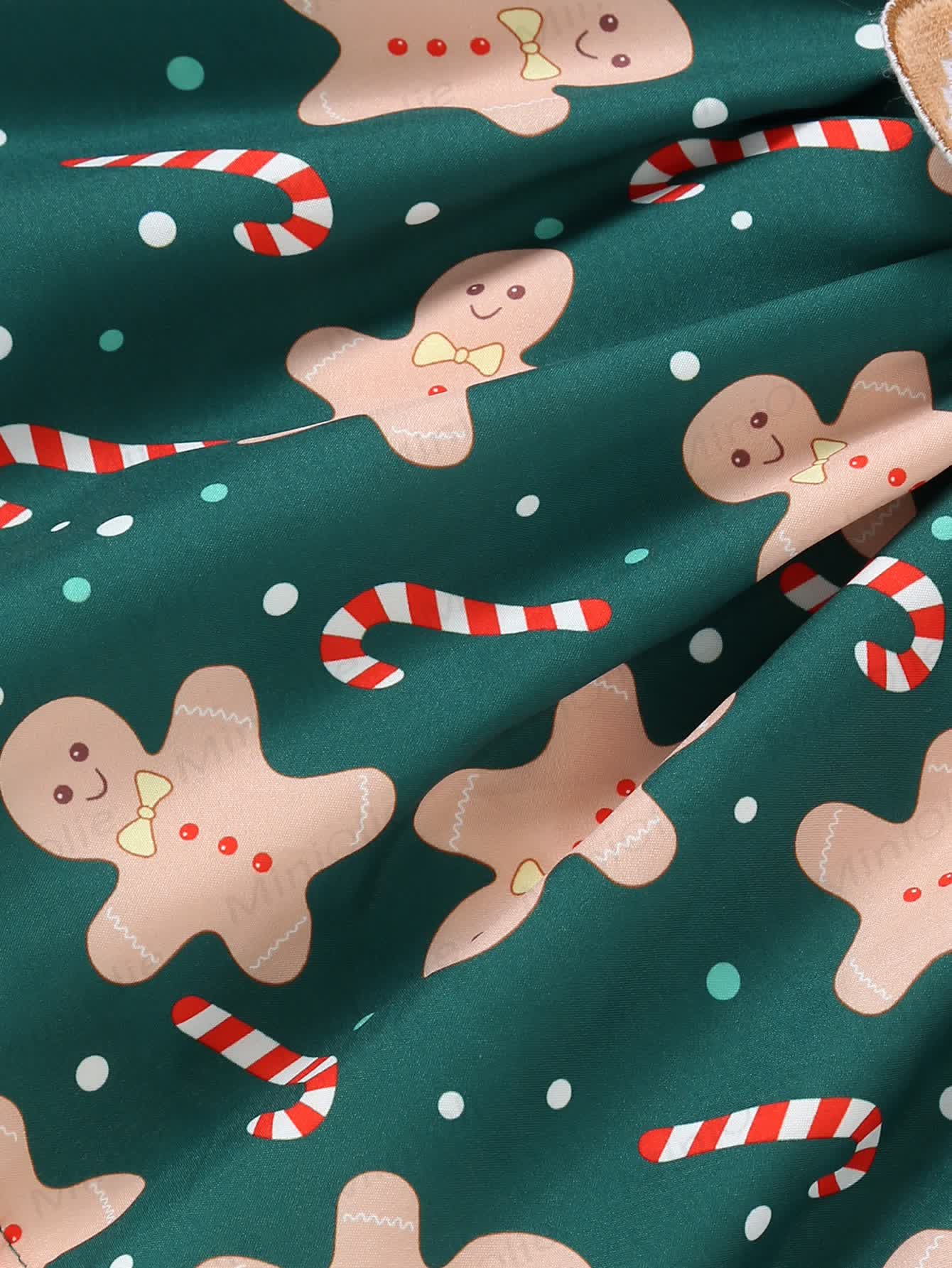 Baby Girl Gingerbread Man Green Dress With A Headband