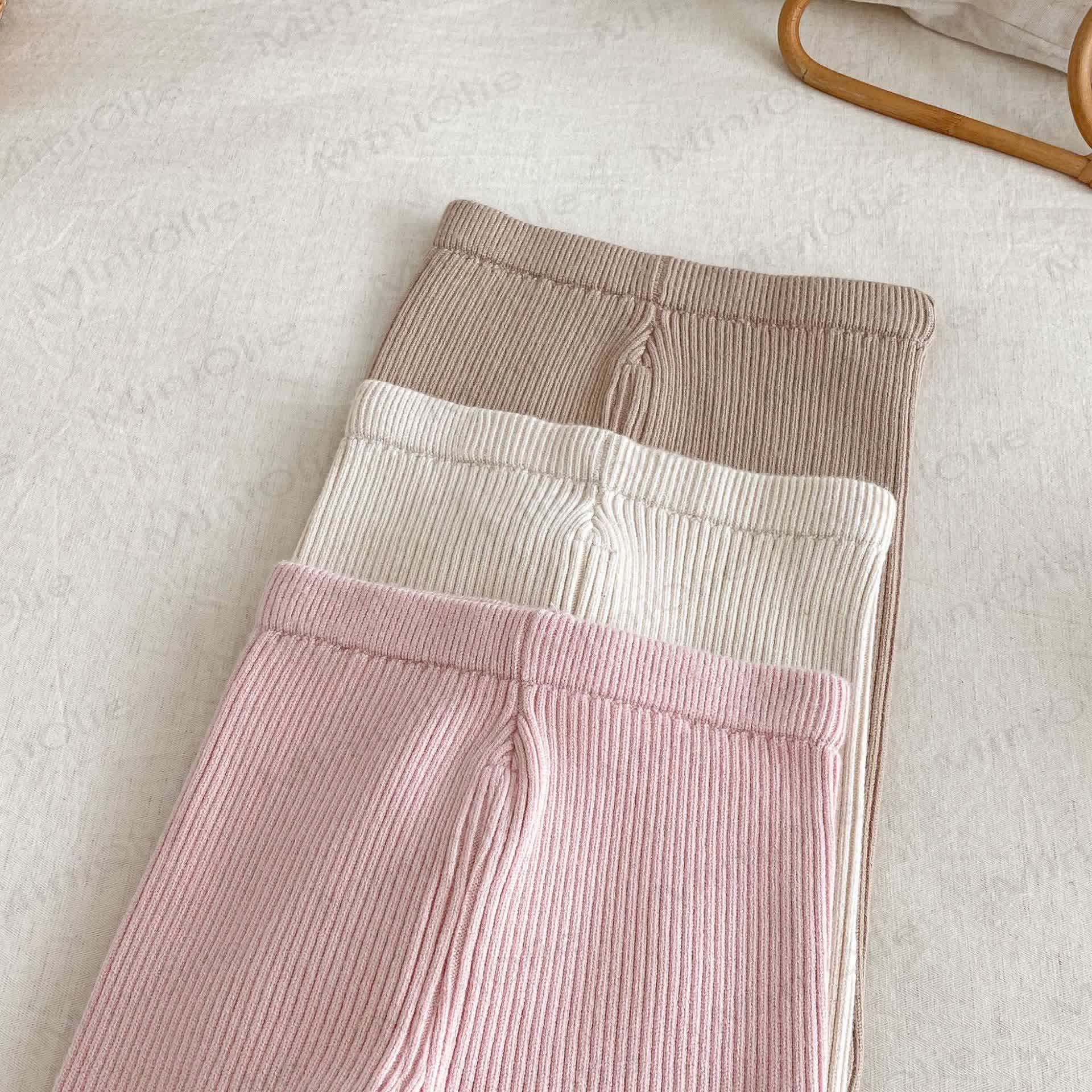 Baby Toddler Girl Embroidered Bunny Knitted Leggings