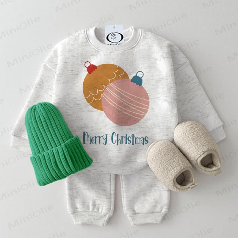 MERRY CHRISTMAS Baby 2-piece Light Grey Set