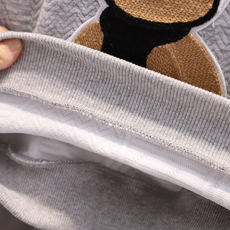 Baby Boy 2-Piece Simple Bear Sweatsuit Set