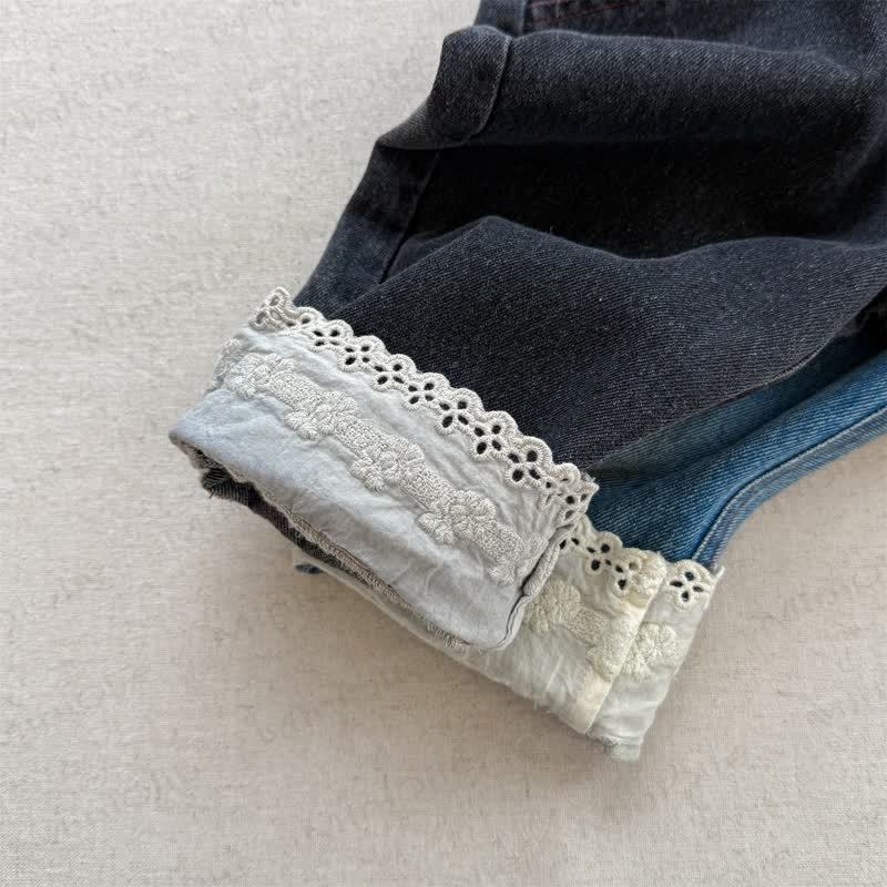Toddler Girl Lace Denim Pants