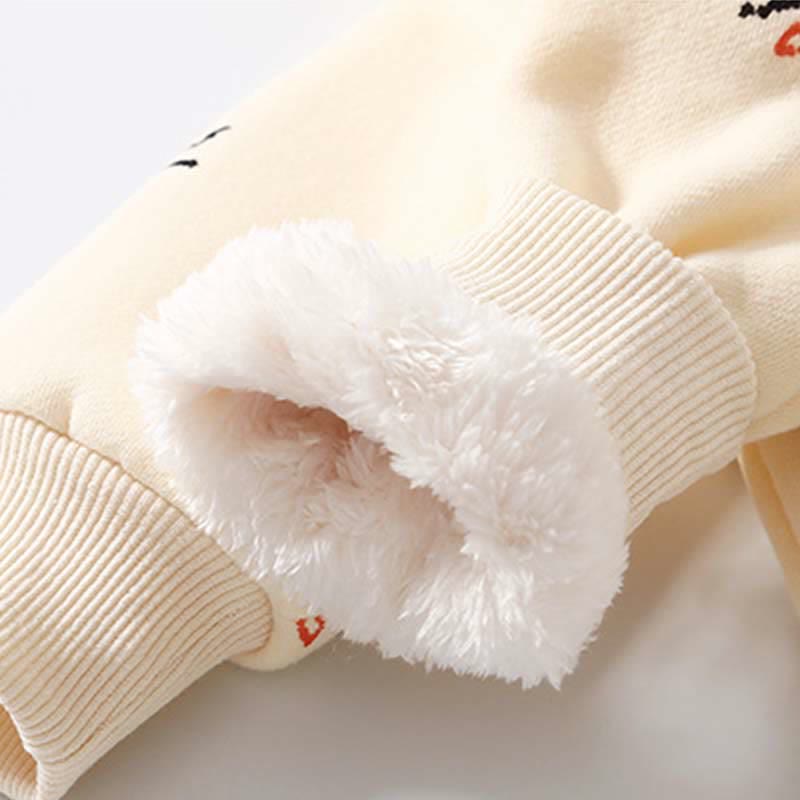 Baby Beige Deer Hooded Warm Romper