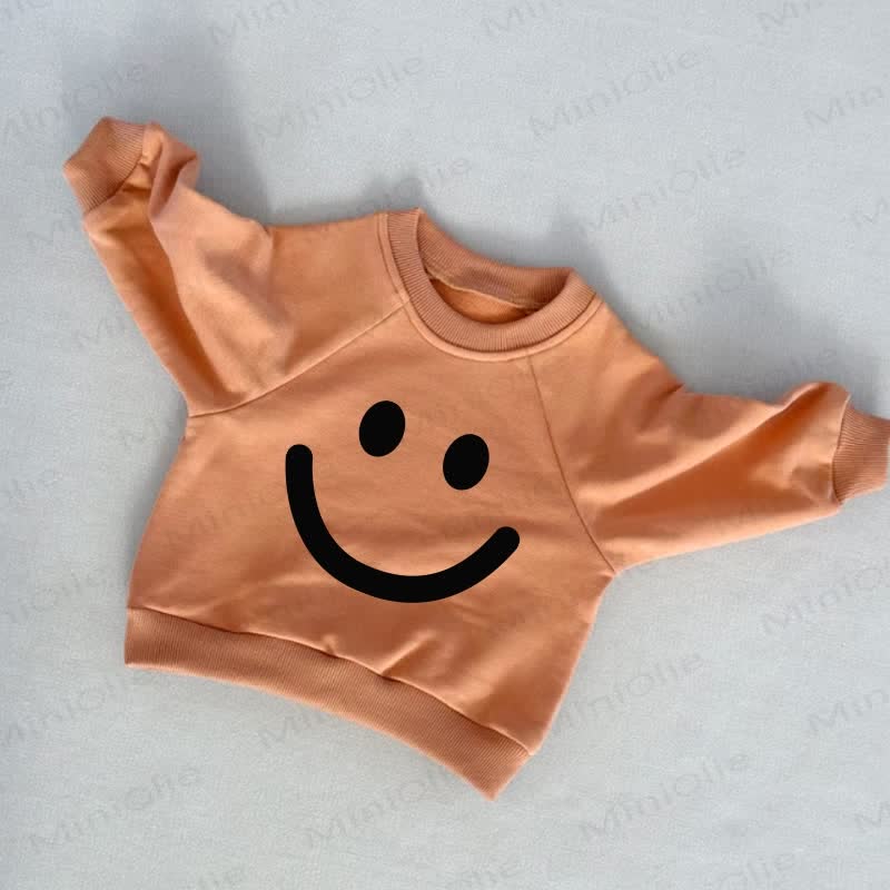 Baby Toddler Smile Face Orange Sweatshirt