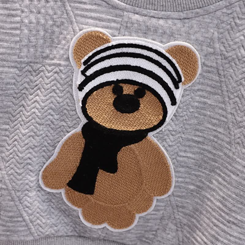 Baby Boy 2-Piece Simple Bear Sweatsuit Set