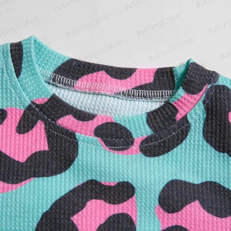 Baby Leopard Print Waffle 2-piece Set