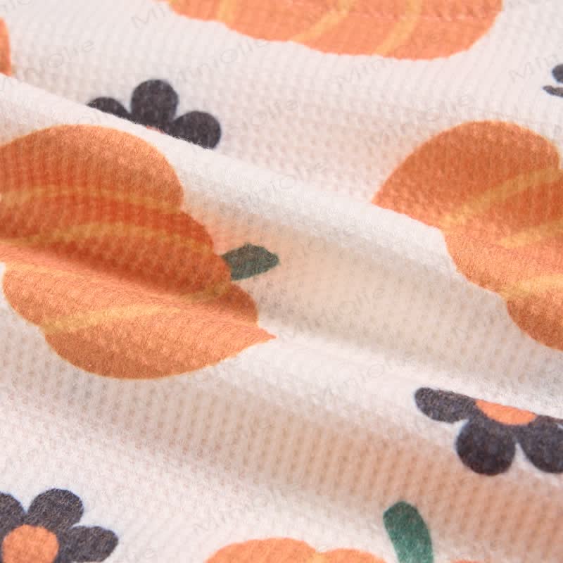Baby Toddler Pumpkin Flower Waffle 2-piece Set