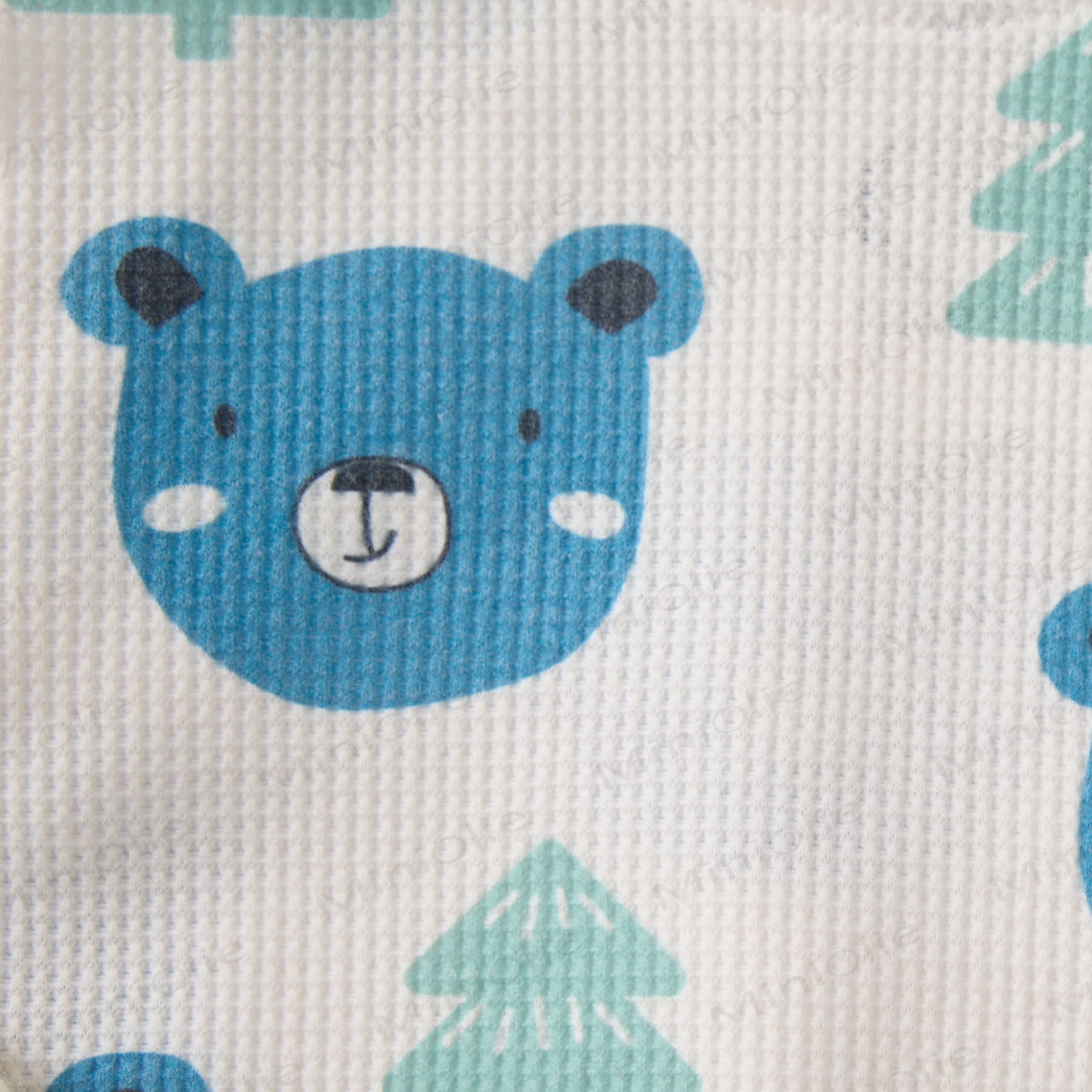 Baby Toddler Blue Bear Waffle 2-piece Set