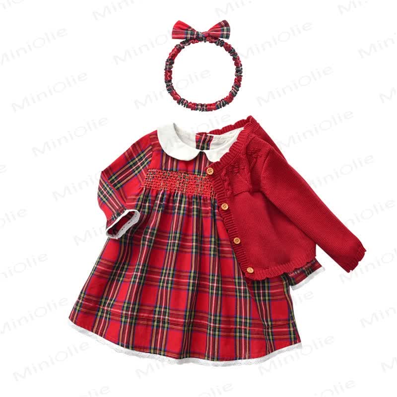 Baby Red Cardigan/Dress with headband