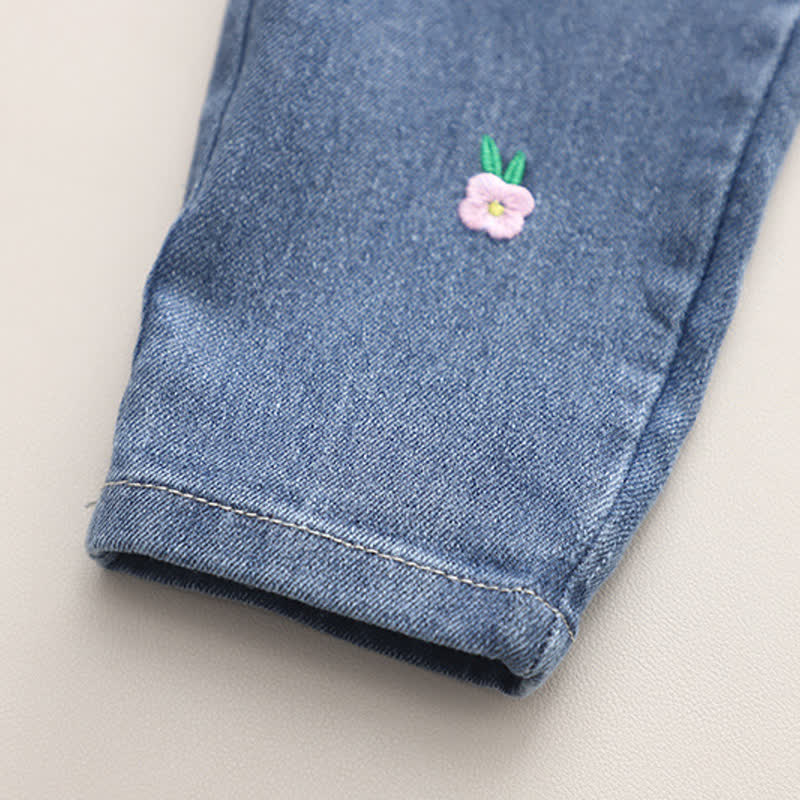 Toddler 2-Piece Lovely Flower Denim Set