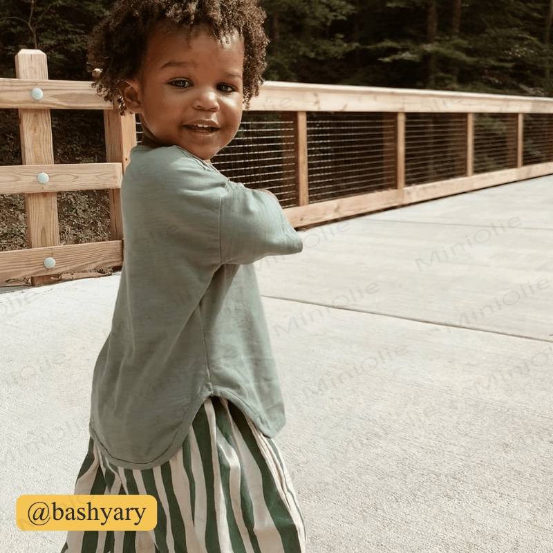 Toddler Boy Retro Solid Color T-Shirt