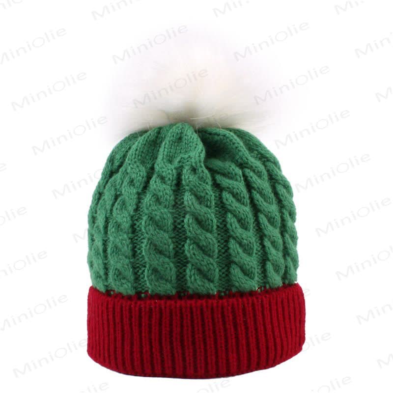 Baby Plush Twist Christmas Knitted Beanie