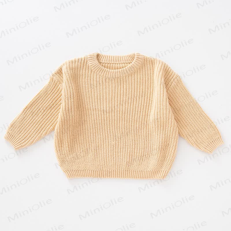 Baby Knitted Solid Color Simple Sweater