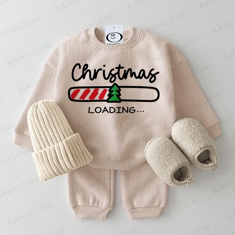 CHRISTMAS LOADING Baby Battery Beige 2-Piece Set