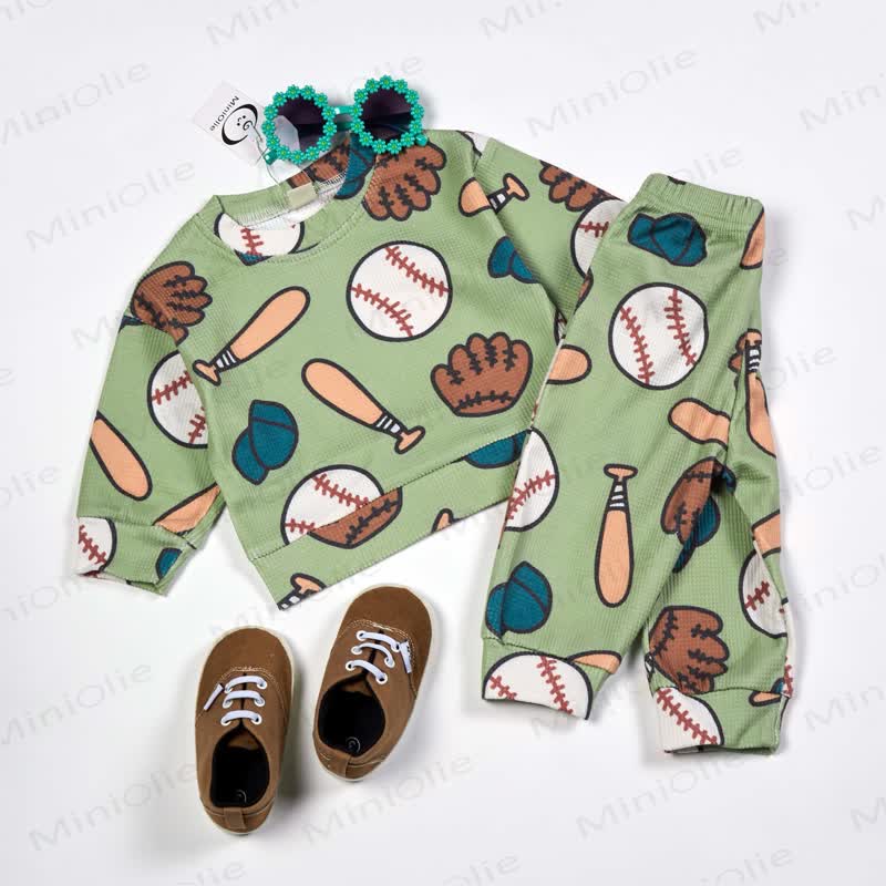 Baby Waffle Baseball Element 2-piece Set