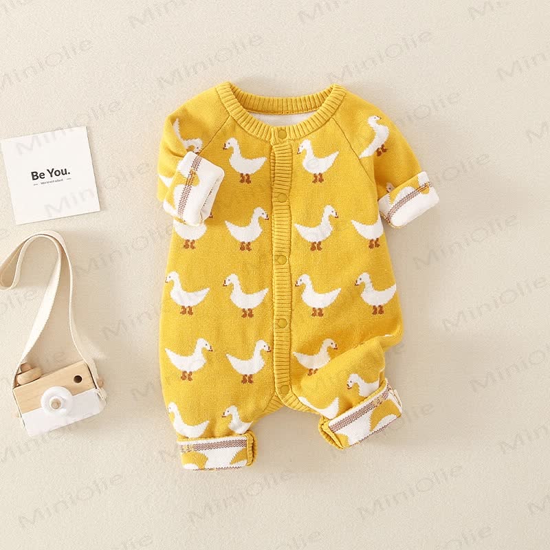 Baby Knitted Goose Yellow Romper